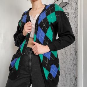 100% Wool Neiman Marcus Retro Cardigan Button Down